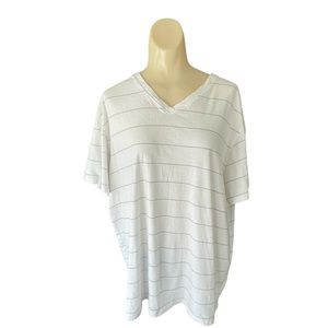 Urban Pipeline mens v neck white with gray pinstripes XXLarge